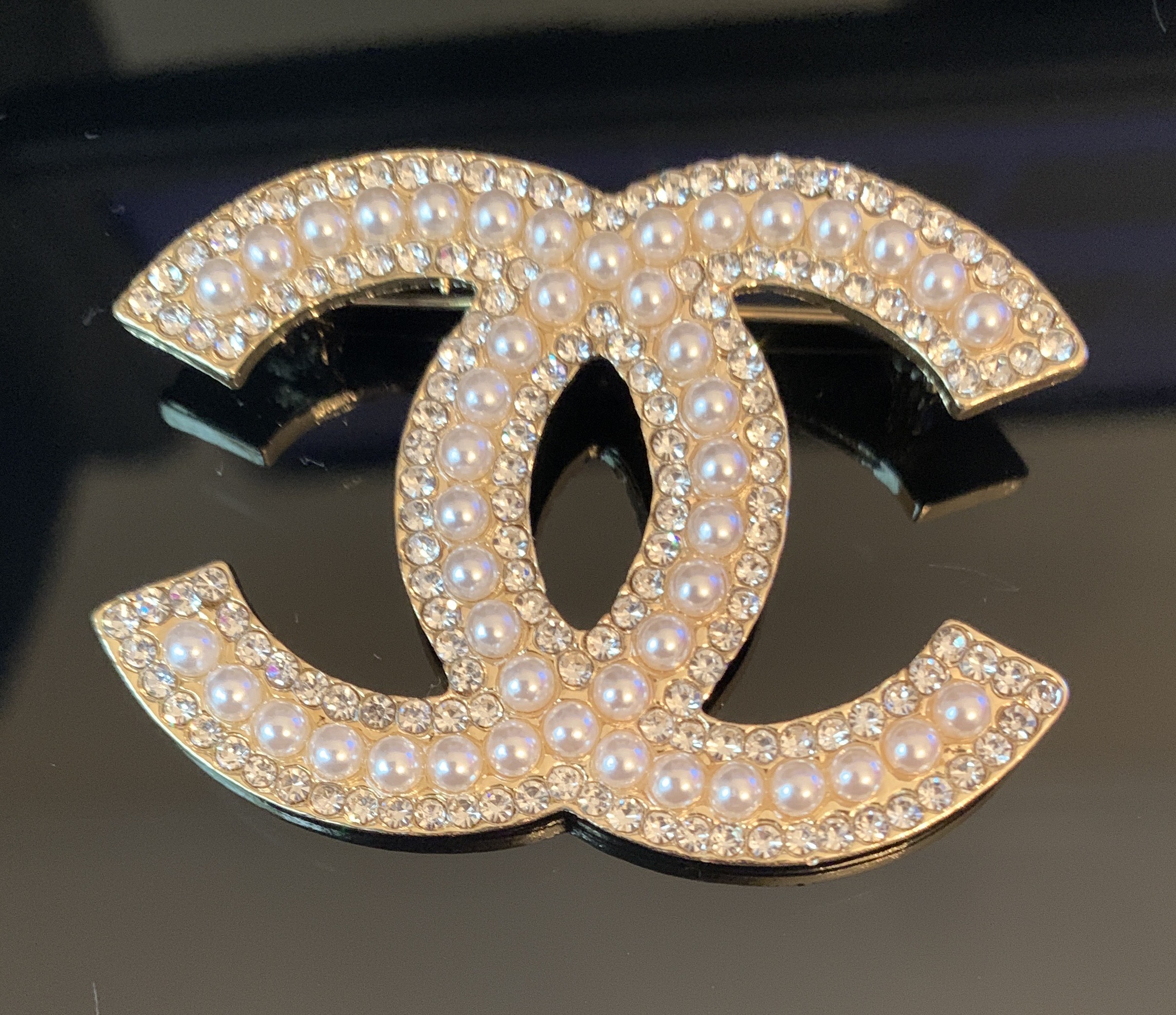 Chanel Diamond & Pearl Designer Brooch - Majesty Kouture